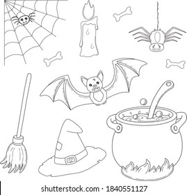 
Set of Halloween and witch themed designs