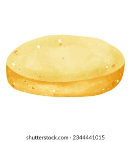 Set of hamburger drawings and ingredients. Watercolor style.