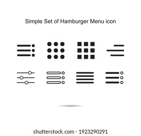 Set of Hamburger Menu icon vector illustration graphic on background