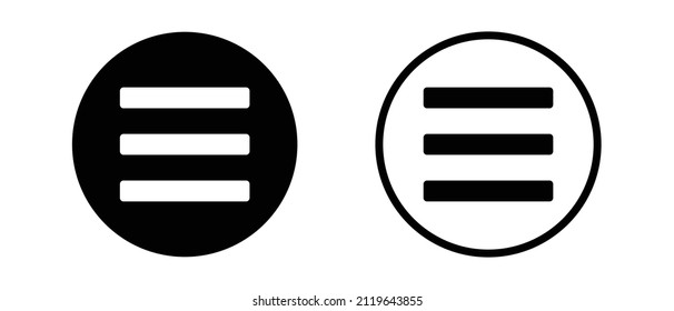 A set of hamburger menu icons. Vectors.