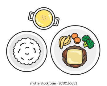 A set of hamburger steak.