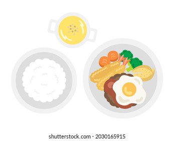 A set of hamburger steak.
