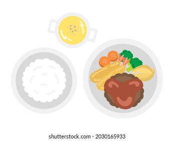 A set of hamburger steak.