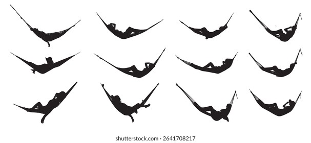 Set of hammock vector illustration