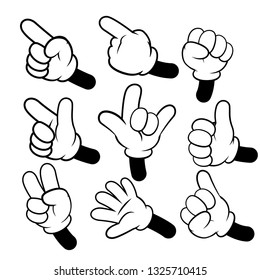set of hand cartoon.