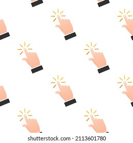 Set Hand cursor icon click pattern. Vector stock illustration.