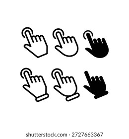 Set of Hand Cursor icons click