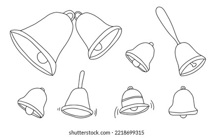 Handschuhe ziehen Glocken im Doodle-Stil. Vektorgrafik.