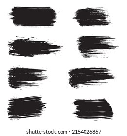 Set of hand draw brush stroke isolated on white
