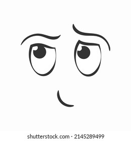 Set of hand draw cartoon emotion. Set of doodle funny faces. Different emotions isolated on white background. Facial expressions in scribble design. Vector illustration. Eps 10.