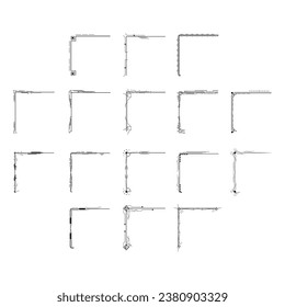 Set Hand Draw Of Corners Different Shapes Flower Decoration Vector Design Doodle Sketch Style For Wedding And Banner