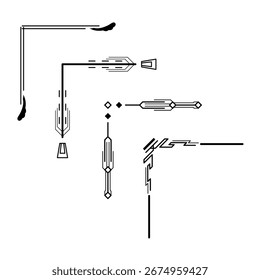 Definir Desenho De Mão De Cantos Diferentes Formas Decoração De Flor Vetor Design Doodle Estilo De Esboço Para Casamento E Banner