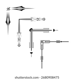 Definir Desenho De Mão De Cantos Diferentes Formas Decoração De Flor Vetor Design Doodle Estilo De Esboço Para Casamento E Banner