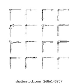 Definir Desenho De Mão De Cantos Diferentes Formas Decoração De Flor Vetor Design Doodle Estilo De Esboço Para Casamento E Banner