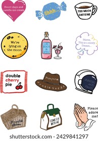 Set of hand draw cute icons 