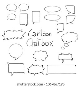 Set of hand draw doodle speech bubbles.