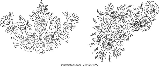 Set of hand draw flowers 