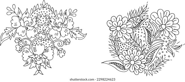 Set of hand draw flowers 