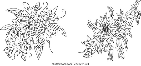 Set of hand draw flowers 