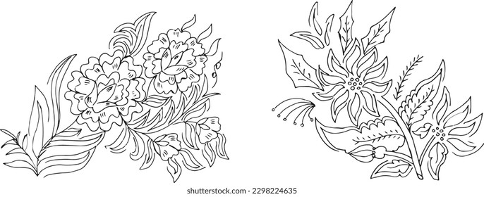 Set of hand draw flowers 