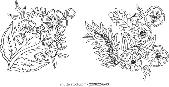 Set of hand draw flowers 