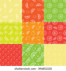 Set of hand draw seamless with oranges.  Easy to use for paper, fill sites, textile