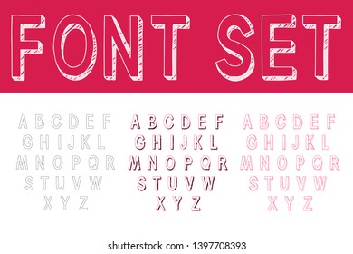 Set of hand draw thin sans serif alphabet. Font for postcards, posters and stickers.
