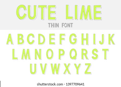 Set of hand draw thin sans serif alphabet. Font for postcards, posters and stickers.