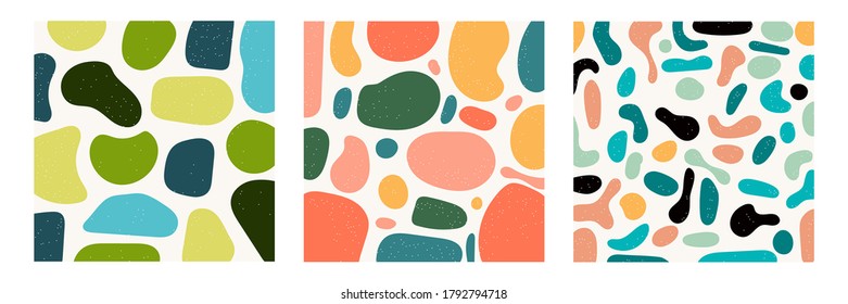 Set of hand draw various shapes and abstract contemporary modern trendy objects pattern background. Vector illustration
