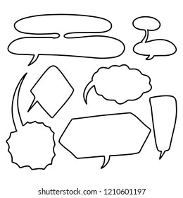 Set of hand drawing bubble speech talk simple communication bubble