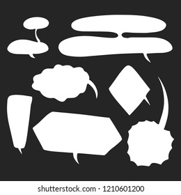 Set of hand drawing bubble speech talk simple communication bubble
