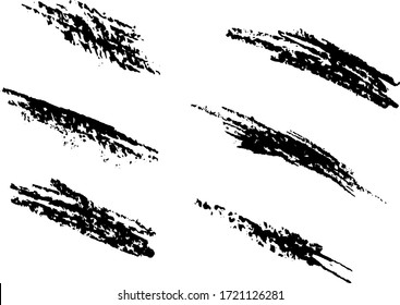 Conjunto de líneas de carbón de dibujo a mano trazos, gruñido. Elementos de diseño artístico sucio. Ilustración vectorial. Aislado sobre fondo blanco