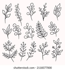 Juego de manos dibujando simples garabatos de flores y hojas 