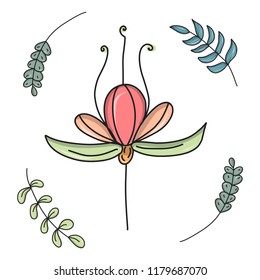 Set. Hand drawing. Wedding. Decoration. Patterns. Bright. Circuit. For design.