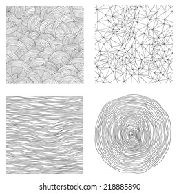 set with hand drawn abstract backgrounds