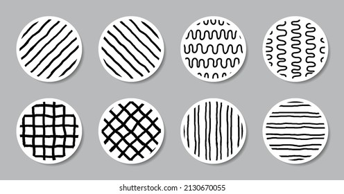 Set of hand drawn abstract cover story highlight