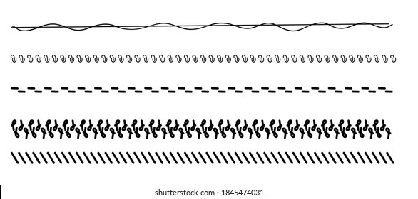 Set of hand drawn Abstract doodle Line isolated on white background
