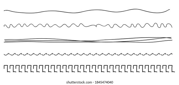 Set of hand drawn Abstract doodle Line isolated on white background