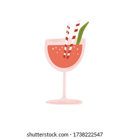Set of hand drawn alcoholic drinks, cocktails. Summer holiday and beach party concept. Isolated vector icons. Scandinavian nordic design for bar or interior or cover or textile or background.