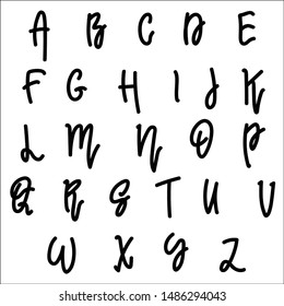 A set of hand drawn alphabet. vector illustration.