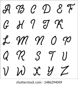 A set of hand drawn alphabet. vector illustration.