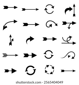 A set of Hand drawn arrow direction doodle with white background