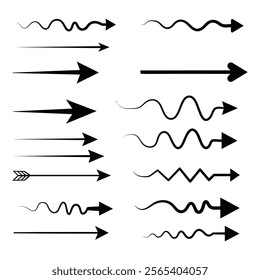A set of Hand drawn arrow direction doodle with white background