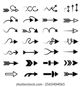 A set of Hand drawn arrow direction doodle with white background