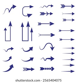 A set of Hand drawn arrow direction doodle with white background