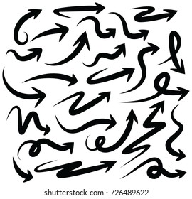 Conjunto de doodle de flecha dibujado a mano