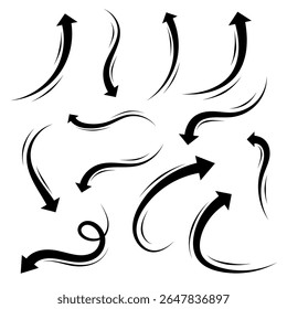 Set of hand drawn arrow icon