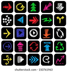set of hand drawn arrow icons