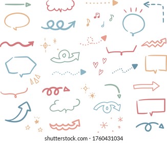 Set of hand drawn arrow illustrations
