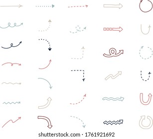 Set of hand drawn arrow illustrations